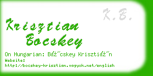 krisztian bocskey business card